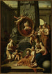 Die freien Künste ehren Johann Wilhelm Palatin am Rhein und seine Frau - Atelier von Adriaen van der Werff — Ansicht des Kunstwerks