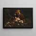 Junge Jäger mit einem Hund - Atelier von Giovanni Battista Piazzetta — gerahmtes Bild an der Wand