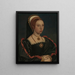 Portrait einer jungen Frau - Atelier von Hans Holbein dem Jüngeren — gerahmtes Bild an der Wand