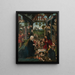 L'Adoration de l'Enfant Jésus - Atelier de Jacob Cornelisz van Oostsanen — gerahmtes Bild an der Wand