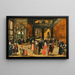 Innenansicht eines Palastes mit einer eleganten Gesellschaft - Atelier von Louis de Caullery — gerahmtes Bild an der Wand