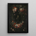 Buste sculpté feint du Bienheureux Hieronymus Werdanus dans un cartouche de pierre feint décoré d'une guirlande et de deux bouquets de fleurs - Wouter Gysaerts — gerahmtes Bild an der Wand
