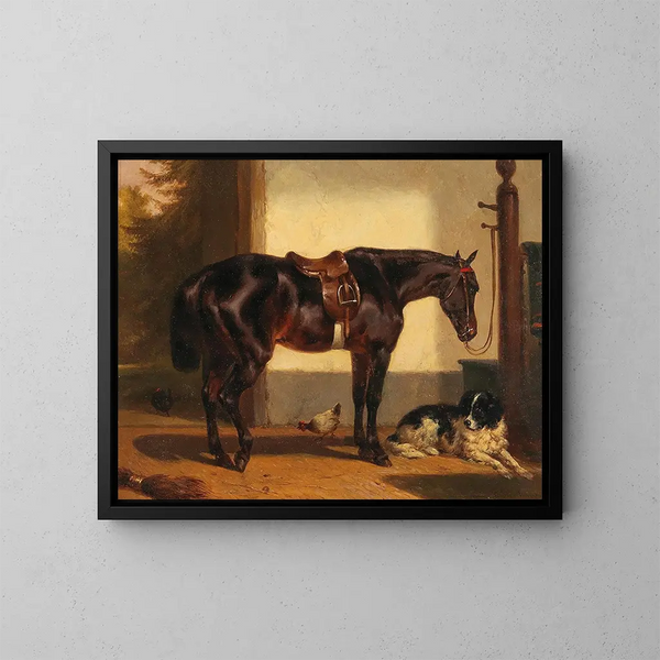 Ein treuer Freund im Stall - Wouterus Verschuur — gerahmtes Bild an der Wand