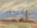 Ansicht des braunen Dorfes von den Feldern - Zolo Palugyay — Ansicht des Kunstwerks