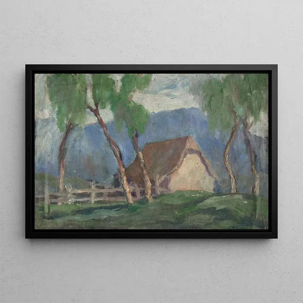 Landschaft mit Birken - Zolo Palugyay — gerahmtes Bild an der Wand