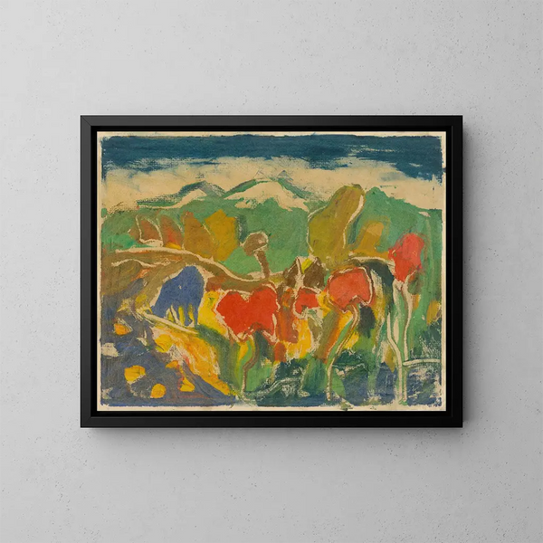 Nachmittags im Sommer in den Bergen - Zolo Palugyay — gerahmtes Bild an der Wand