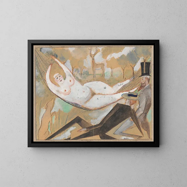 In einer Hängematte - Zygmunt Waliszewski — gerahmtes Bild an der Wand