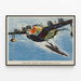 Vintage-Poster eines Sunderland-Flugzeugs, das über dem Meer patrouilliert — gerahmtes Bild an der Wand