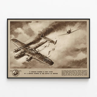 a-german-bomber-is-shot-down-by-a-british-fighter-in-the-battle-of-britain
