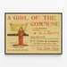 Vintage-Poster Ein Mädchen der Kommune - Grafische Illustration für Wanddekoration — gerahmtes Bild an der Wand
