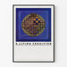 Dekoratives Poster mit geometrischer Abstraktion in Blau und Grün