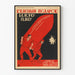 Roter und schwarzer sowjetischer Poster im konstruktivistischen Stil