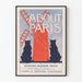 Vintage-Poster About Paris mit Mühle und Katzen