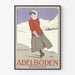 Vintage-Poster Adlerboden Schweiz - Eiskunstläuferin in den Bergen