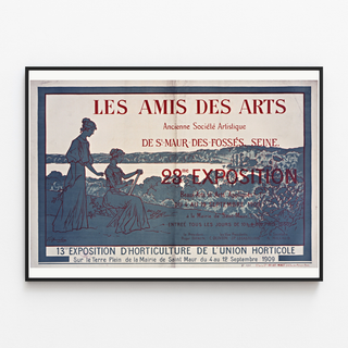Plakat Les Amis des Arts — Saint-Maur-des-Fossés, in einem schmalen Rahmen an einer hellen Wand.