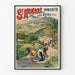 Vintage-Reiseplakat – Saint-Honoré-les-Bains, Thermalquellen, in einem dünnen Rahmen an einer hellen Wand.