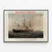 Vintage-Plakat Compagnie Générale Transatlantique – Lignes des Antilles, in einem schmalen Rahmen an einer hellen Wand.