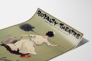 Vintage-Plakat Oh! Susannah!, Royalty Theatre, auf einem gebogenen Blatt präsentiert, perspektivische Ansicht.