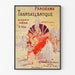 Vintage-Poster Paris 1900, transatlantisches Panorama, in einem schmalen Rahmen an einer hellen Wand.