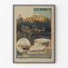 Vintage-Plakat Royan, Grand Casino municipal, in einem schmalen Rahmen an einer hellen Wand.