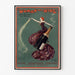 Vintage-Plakat Woman and Wine, Princess’s Theatre, in einem schmalen Rahmen an einer hellen Wand präsentiert.