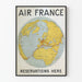 Vintage-Poster Air France Flugreservierungskarte