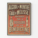 Vintage-Poster Minzlikör und Melissenwasser - Bénédictine Destillerie Fécamp
