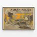 Vintage-Poster Alman Felice – Künstlerische Wanddekoration und Fotografie in Turin und Mailand — gerahmtes Bild an der Wand