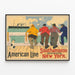 Vintage-Poster American Line Southampton - Cherbourg - New York — gerahmtes Bild an der Wand