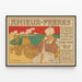 Vintage-Poster Amieux-Brüder Sardinen und Konserven — gerahmtes Bild an der Wand