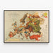 Vintage-Poster Angling in Troubled Waters - Satirische Karte Europas 1899 — gerahmtes Bild an der Wand