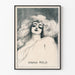 Künstlerischer Vintage-Poster von Anna Held in Lithografie