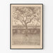 Poster Baum im Herbst mit poetischem Zitat - Vintage-Wanddekoration