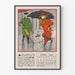 Vintage-Wandposter 1895 Kalender April mit Regenschauer-Modell Illustration