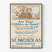 Vintage-Poster St. Nikolaus - Kinderwanddekoration