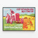 Vintage-Poster mit landwirtschaftlicher und militärischer Inspiration aus Vietnam — gerahmtes Bild an der Wand