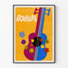 Dekoratives Poster Atchafalaya mit buntem Gitarre