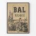 Vintage-Poster Bal Masqué in Schwarz-Weiß-Illustration