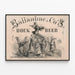 Vintage-Poster Ballantine & Co Bock Bier New York — gerahmtes Bild an der Wand