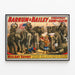 Plakat Zirkus Barnum & Bailey Elefanten und Miss Amy Dupont — gerahmtes Bild an der Wand