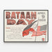 Gedenkposter zum Bataan-Tag 1959 – Historische Wanddekoration — gerahmtes Bild an der Wand