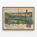 Vintage-Poster Bern Schweiz mit Panorama und Figur in Rüstung — gerahmtes Bild an der Wand