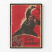 Vintage-Propagandaposter mit Karikatur und Peitsche