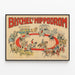 Vintage-Poster Bischel's Hippodrom – Retro-Reitkunst Wanddekoration — gerahmtes Bild an der Wand