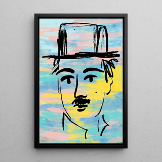 Street Art Gemälde – Charlie Chaplin Pastell