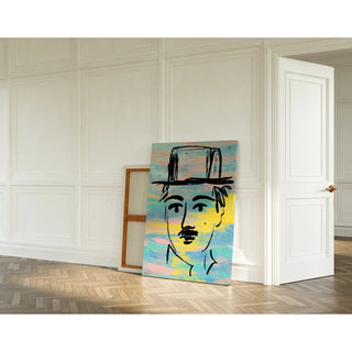 Street Art Gemälde – Charlie Chaplin Pastell