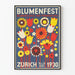 Plakat Blumenfest Zürich 1930 Wanddekoration Vintage