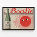 Vintage-Werbeplakat Boa-Lie mit Flasche und Sonne illustriert — gerahmtes Bild an der Wand