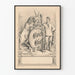 Vintage-Poster von Bock Bier mit Illustration einer Ziege und eines Mannes