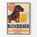 Vintage-Poster der Bockbier Actienbrauerei Basel mit Hund und Bierkrug